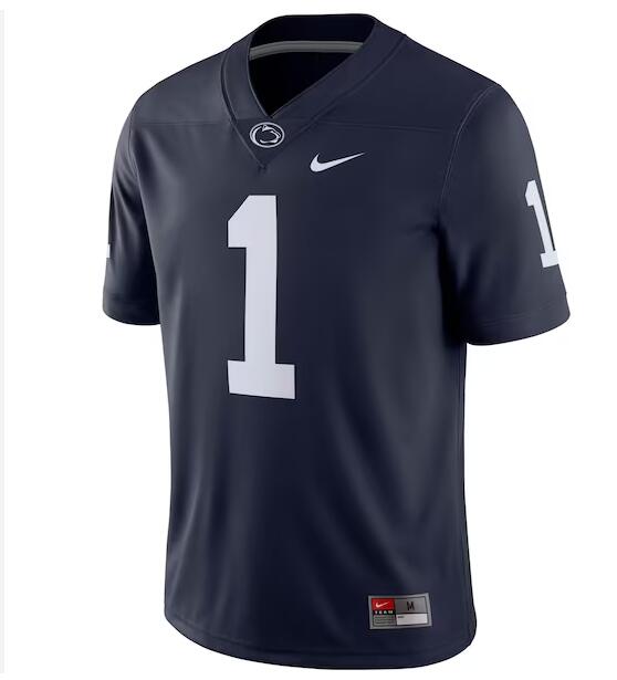 NCAA Men Penn State Nittany Lions #1 black Football Jersey->customized ncaa jersey->Custom Jersey